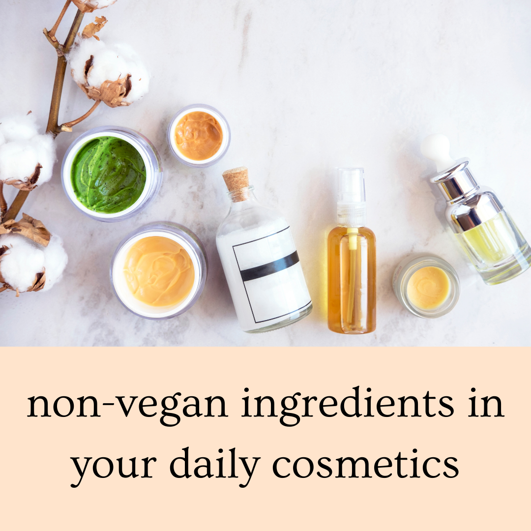 Non-vegan ingrediënten in jou dagelijkse cosmetica